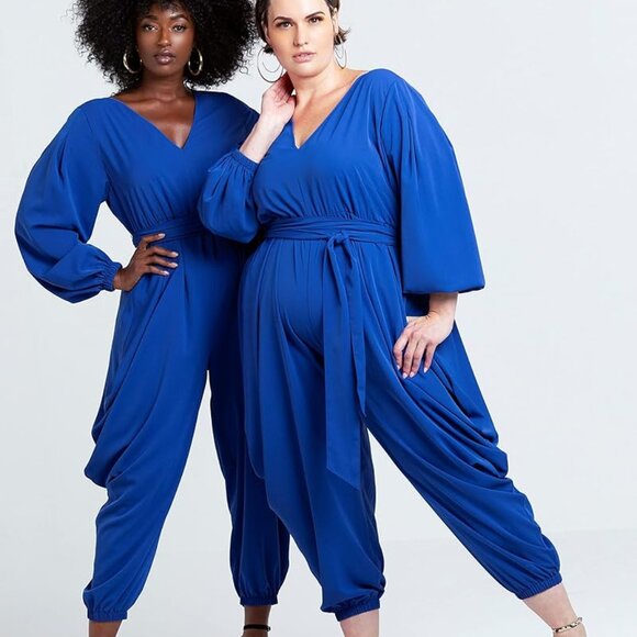 The Drop x Jibri Women's Blue V Neck Jumpsuit NWT - Picture 1 of 4